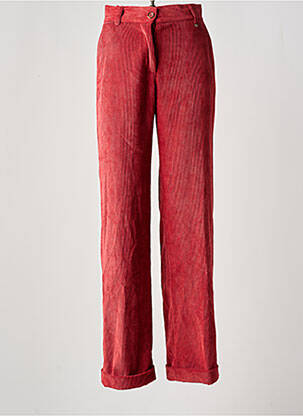 Pantalon droit fermeture zippée sous rabat boutonné orange KOCCA femme