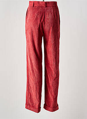Pantalon droit fermeture zippée sous rabat boutonné orange KOCCA femme