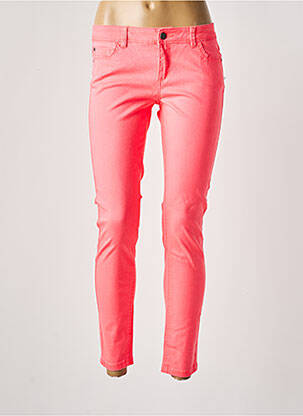 Pantalon 7/8 fermeture zippée sous rabat boutonné rose ONLY femme