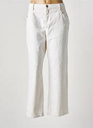 Pantalon droit fermeture zippée sous rabat boutonné blanc OPUS femme