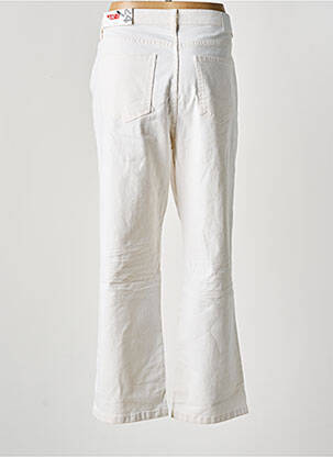 Pantalon droit fermeture zippée sous rabat boutonné blanc OPUS femme