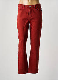 Pantalon droit fermeture zippée sous rabat boutonné orange VILA femme