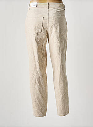 Pantalon droit fermeture zippée sous rabat boutonné beige ONLY femme