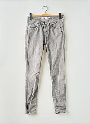 Jeans coupe slim poches gris ONLY femme