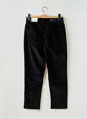 Pantalon droit fermeture zippée sous rabat boutonné noir ONLY femme