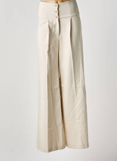 Pantalon flare coupe évasée beige MORGAN femme