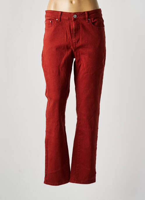 Pantalon droit fermeture zippée sous rabat boutonné orange VILA femme
