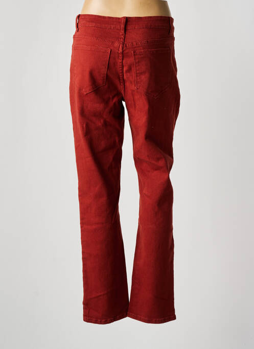 Pantalon droit fermeture zippée sous rabat boutonné orange VILA femme