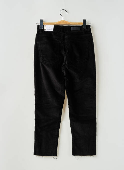 Pantalon droit fermeture zippée sous rabat boutonné noir ONLY femme