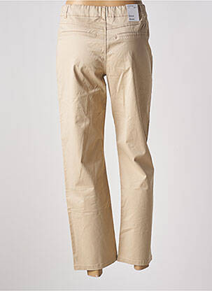 Pantalon droit tissage popeline taille ajustable beige LMTD fille