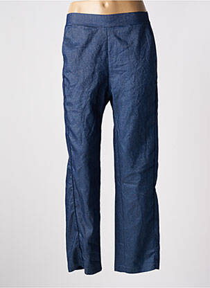 Pantalon droit taille élastique taille normale bleu BELLITA femme