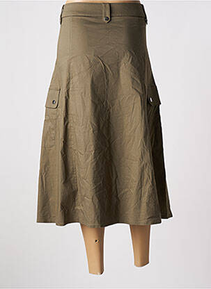 Jupe mi-longue taille à pinces vert MORE & MORE femme