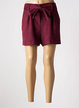 Short taille à pinces taille haute rouge NAF NAF femme