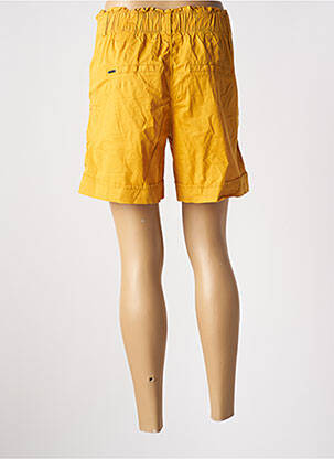 Short fermeture zippée sous rabat boutonné taille haute jaune STREET ONE femme