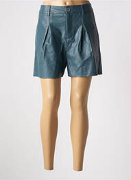Short tissage simili-cuir taille haute bleu LILI SIDONIO femme