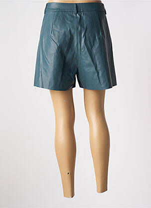 Short tissage simili-cuir taille haute bleu LILI SIDONIO femme