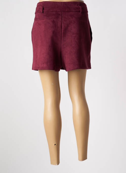 Short taille à pinces taille haute rouge NAF NAF femme