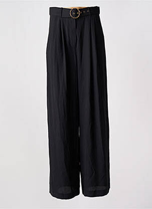 Pantalon droit tissage crêpe taille normale noir MANGO femme