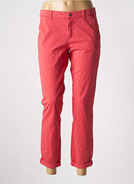 Pantalon 7/8 tissage popeline taille normale rouge MORE & MORE femme