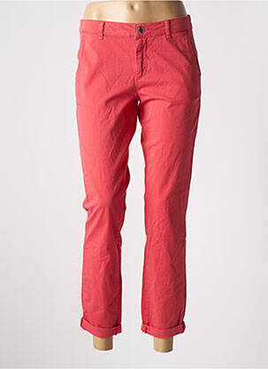 Pantalon 7/8 tissage popeline taille normale rouge MORE & MORE femme