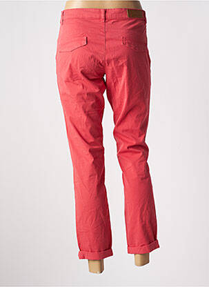 Pantalon 7/8 tissage popeline taille normale rouge MORE & MORE femme