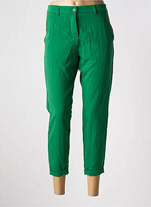 Pantalon chino tissage popeline taille normale vert IMPERIAL femme