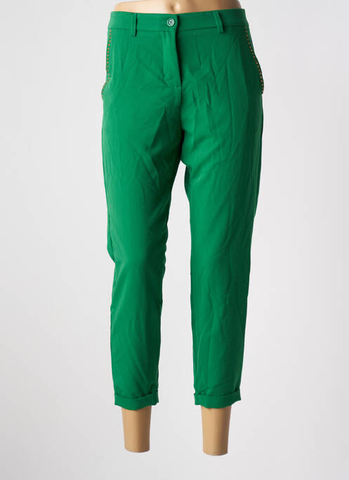 Pantalon chino tissage popeline taille normale vert IMPERIAL femme