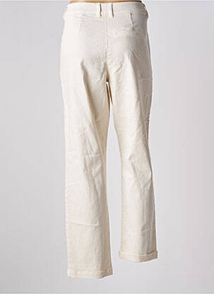 Pantalon chino fermeture zippée sous rabat boutonné taille haute beige GARCIA femme