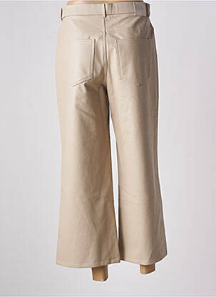 Pantalon droit fermeture zippée sous rabat boutonné taille normale beige ONLY femme