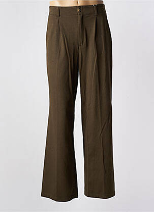 Pantalon chino fermeture zippée sous rabat boutonné taille normale vert S.OLIVER femme