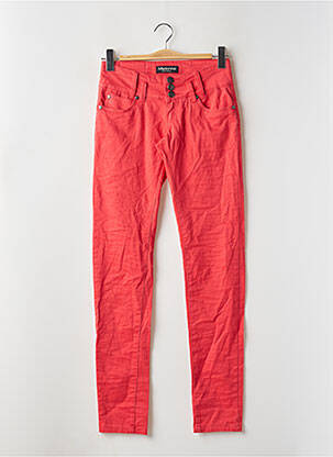 Pantalon slim taille basse taille basse rouge MADONNA femme
