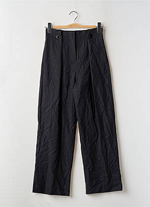 Pantalon droit taille à pinces taille haute noir MNG femme