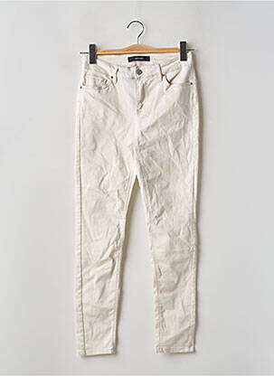 Pantalon slim tissage popeline taille normale beige VERO MODA femme