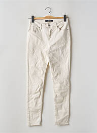 Pantalon slim tissage popeline taille normale beige VERO MODA femme