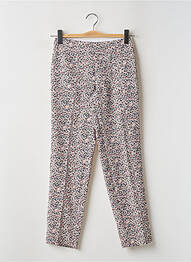 Pantalon droit tissage crêpe taille normale rose LE TEMPS DES CERISES femme
