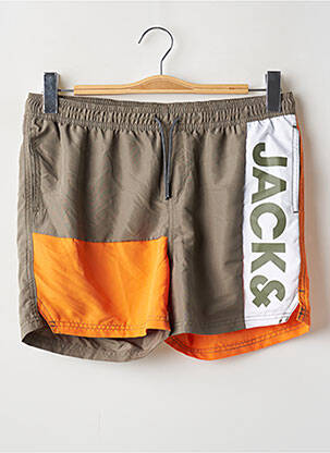 Short de bain effet matière satinée vert JACK & JONES garcon