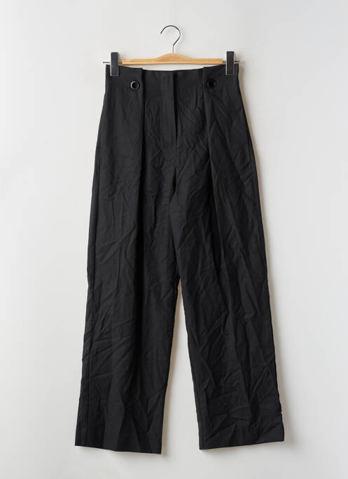 Pantalon droit taille à pinces taille haute noir MANGO femme