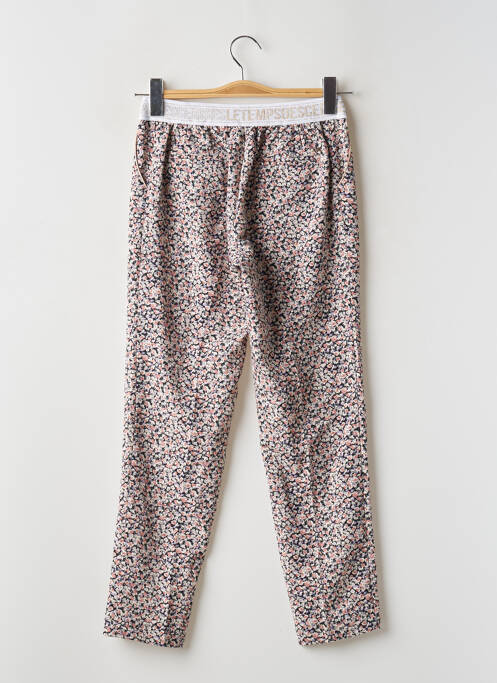 Pantalon droit tissage crêpe taille normale rose LE TEMPS DES CERISES femme