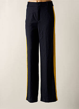 Pantalon droit fermeture zippée sous rabat avec crochet noir MANGO femme