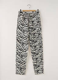 Pantalon droit fermeture zippée sous rabat boutonné noir MANGO femme