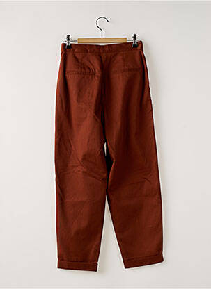 Pantalon droit fermeture zippée sous rabat avec crochet marron SCOTCH & SODA femme