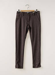 Pantalon slim fermeture zippée sous rabat boutonné gris PETROL INDUSTRIES fille