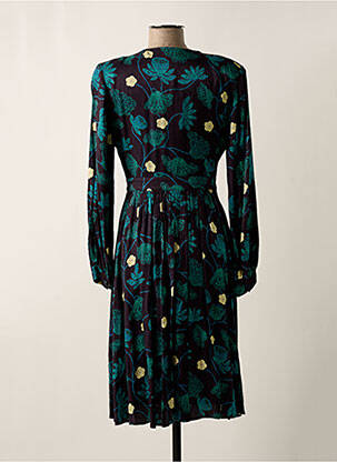 Robe mi-longue coupe fluide manches longues noir IDANO femme
