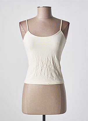 Top coupe cintrée fines bretelles beige clair RENDEZ-VOUS femme