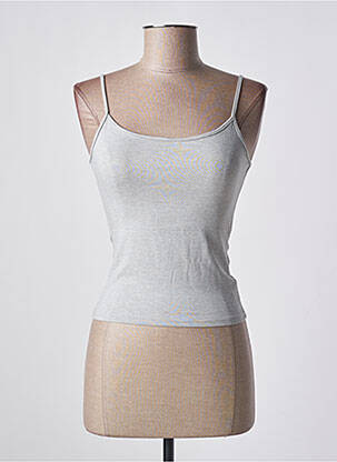 Top coupe cintrée fines bretelles gris clair RENDEZ-VOUS femme