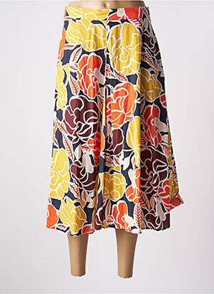 Jupe longue imprimé fantaisie orange EMME M femme