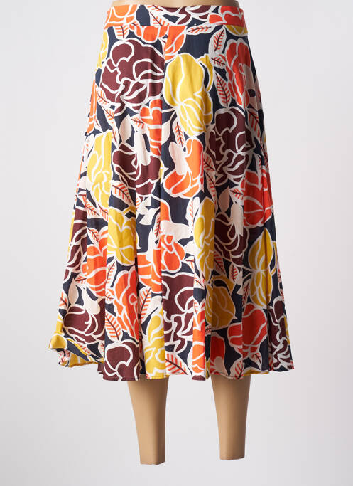 Jupe longue imprimé fantaisie orange EMME M femme