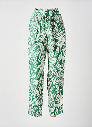 Pantalon 7/8 taille haute taille haute vert IDANO femme