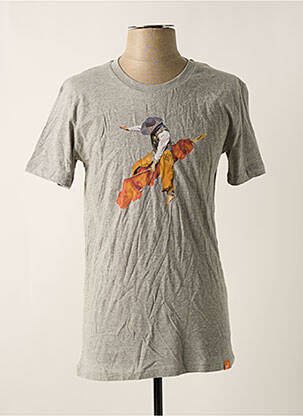 T-shirt tissage chiné manches courtes gris REALLY DOESN'T MATTER homme