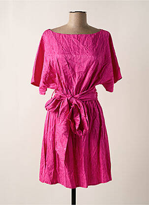 Robe courte manches courtes manches courtes rose ASTRID BLACK LABEL femme